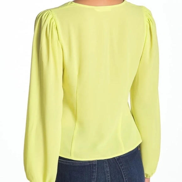 Lush Long Sleeve V-Neck Button Front Blouse - Picture 2 of 2